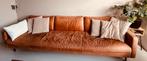 Loods 5 design Leren bank 4,5 zits cognac, Huis en Inrichting, Ophalen, 250 tot 300 cm, Gebruikt, Rechte bank