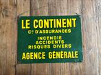 Franse metalen reclamebord gave groene en gele kleur, Ophalen of Verzenden