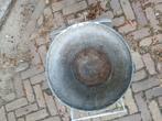 zinken vuilnisemmer, Tuin en Terras, Bloembakken en Plantenbakken, Ophalen, Gebruikt, Rond, Metaal