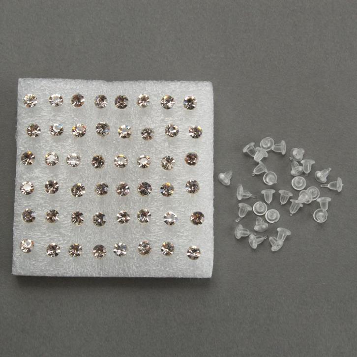 48 Bergkristal Oorstekers / Oorbellen Studs Oor Stekers, Sieraden, Tassen en Uiterlijk, Oorbellen, Nieuw, Knopjes of Stekers, Met kristal