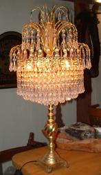 Byzondere Swarovski kristal glas tafellamp lamp met bladgoud, Ophalen, Glas, Swarovski kristal crystal glas lamp, 50 tot 75 cm