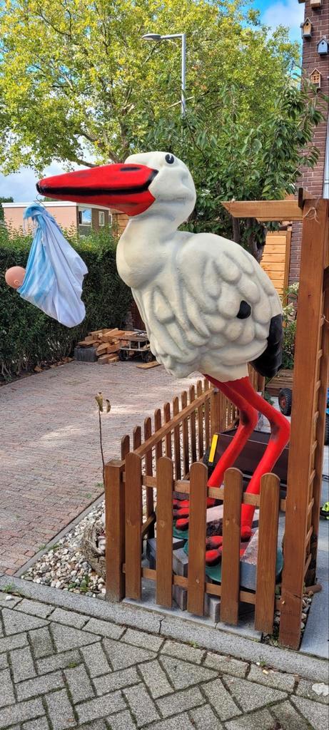 Geboorte Ooievaar Geboortebord Baby Kraamcadeau uniek, Kinderen en Baby's, Kraamcadeaus en Geboorteborden, Zo goed als nieuw, Kraamcadeau