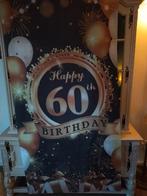 Happy Birthday 60 Jaar!!!, Nieuw, Versiering, Ophalen of Verzenden, Verjaardag