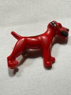 Vintage Rode Honden Broche, Overige materialen, Gebruikt, Minder dan 4 cm, Ophalen of Verzenden