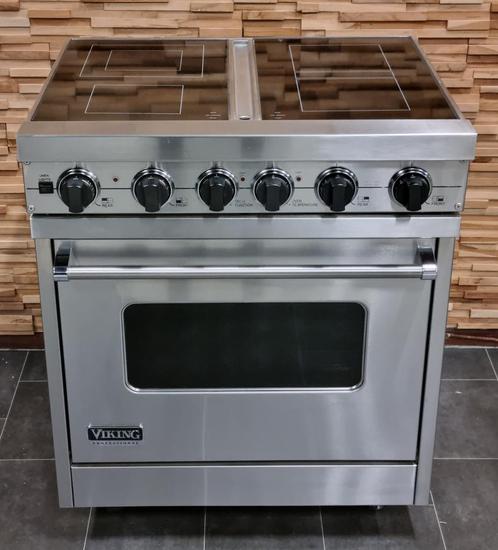 Luxe Fornuis Viking 76cm rvs keramisch 4 zone 1oven 80 cm, Witgoed en Apparatuur, Fornuizen, Zo goed als nieuw, Vrijstaand, Keramisch
