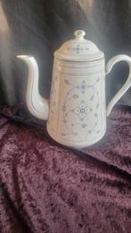 Vintage Emaille Koffiepot met Blauwe Bloemen, Antiek en Kunst, Ophalen of Verzenden
