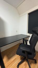 Elektrisch verstelbaar bureau en ergo bureaustoel Zwart, Huis en Inrichting, Bureaus, Ophalen, Elektrisch, Gebruikt, Stabureau