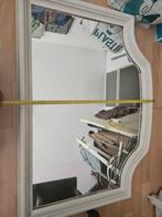 Grote spiegel met houten witte omlijsting., Huis en Inrichting, Woonaccessoires | Spiegels, Gebruikt, Rechthoekig, Ophalen