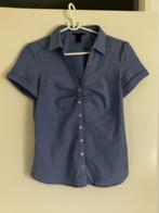 HM blouse getailleerd maat 42 blauw met witte streepjes, Kleding | Dames, H&M, Blauw, Maat 42/44 (L), Ophalen of Verzenden