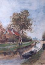 Adriaan Christiaan Terhell - Landschap  aquarel - gesigneerd, Antiek en Kunst, Ophalen of Verzenden