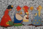 Vintage houten figuren sprookjes wanddecoratie jaren 70, Ophalen of Verzenden, Gebruikt, Wanddecoratie