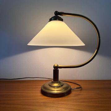 Tafellamp, wandlamp, klassiek, koper, melkglas, vintage, beschikbaar voor biedingen