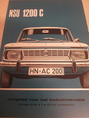 1970 als nieuw NSU 1200 C Nederlandse handleiding instructie