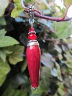 Hanger Royal Red jade-kristalglas facet rood zilver, Ophalen, Nieuw, Met edelsteen, Rood
