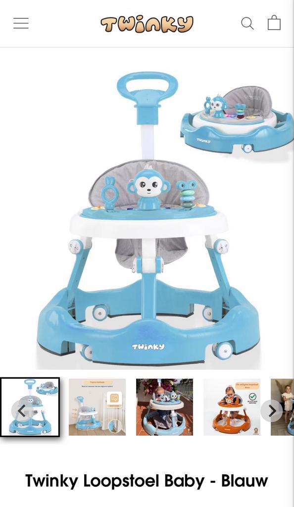Twinky loopwagen lichtblauw, Kinderen en Baby's, Kinderwagens en Combinaties, Gebruikt, Overige merken, Ophalen
