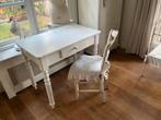Brocante witte oude tafel, Huis en Inrichting, Tafels | Eettafels, Ophalen of Verzenden, Gebruikt, Rechthoekig, 50 tot 100 cm