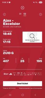 Ajax-excelsior ticket, Tickets en Kaartjes, Eén persoon