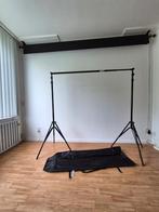Vinyl achtergrondrol zwart/wit met statieven, Audio, Tv en Foto, Fotografie | Fotostudio en Toebehoren, Ophalen, Gebruikt, Achtergrond