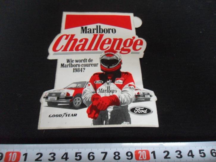 sticker marlboro challenge wie wordt coureur 1984 ford *, Verzamelen, Stickers, Zo goed als nieuw, Ophalen