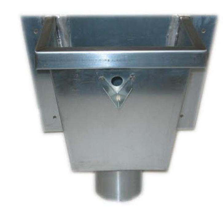 Zinken Vergaarbak Vierkant (Junior) 60, 70, 80mm, Doe-het-zelf en Verbouw, Buizen en Afvoer, Nieuw, Rechte buis, Zink, Minder dan 2 meter