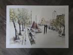 Aquarel van Conchi (1989) – Haven/Gracht Vlaardingen, Ophalen of Verzenden