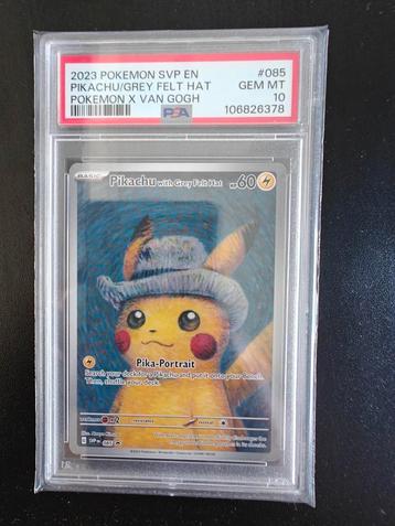 PSA 10 GEM MINT Grey Felt Hat Pikachu van Gogh beschikbaar voor biedingen