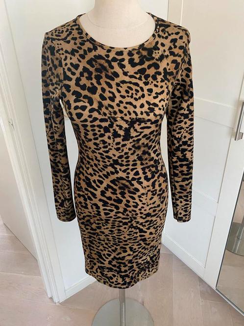 Seven Sisters Luipaard Jurk XS kreukvrij, Kleding | Dames, Jurken, Zo goed als nieuw, Maat 34 (XS) of kleiner, Bruin, Boven de knie