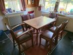 Eiken tafel met 6 stoelen set (origineel), Huis en Inrichting, Tafels | Eettafels, Ophalen, Gebruikt, 50 tot 100 cm, Vijf personen of meer