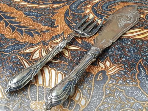 Mooi antiek silverplate viscouvert uit Engeland uit 1900., Antiek en Kunst, Antiek | Bestek, Ophalen of Verzenden