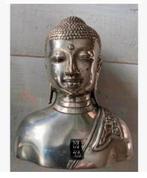 Boeddha hoofd body (ver) zilverkleurig metaal 17 x 13 x 8 cm, Ophalen of Verzenden