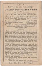 zr. Johanna van der Heijden 1887 Boerdonk + 1949 Veghel, 62, Verzamelen, Bidprentjes en Rouwkaarten, Verzenden, Bidprentje