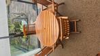 Herlag mid century tuinset., 5 zitplaatsen, Eettafel, Hardhout, Ophalen of Verzenden