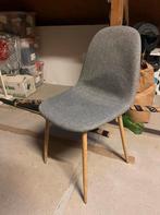 Set van 4 moderne grijze eetkamerstoelen met houten poten, Ophalen, Hout, Zo goed als nieuw, Vier