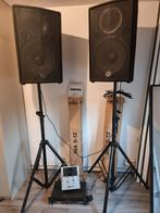 PA Speakerset all-in. statief, versterker, mixer en kabels, Ophalen of Verzenden, 120 watt of meer, Overige typen, Overige merken