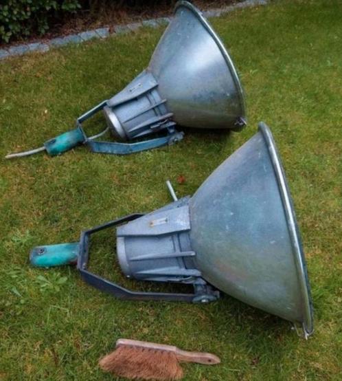 2 Zeer grote Industriële Lampen (80L x 58B), inclusief lamp!, Huis en Inrichting, Lampen | Hanglampen, Gebruikt, 75 cm of meer