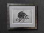 Ets met Aquatint " 't lege nest" nummer 3/12 , ingelijst, Antiek en Kunst, Kunst | Etsen en Gravures, Verzenden