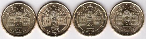 4x 20 Eurocent Oostenrijk 2023-2022-2021-2020 - UNC, Postzegels en Munten, Munten | Europa | Euromunten, Setje, 20 cent, Oostenrijk