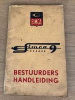 Bestuurdershandleiding Simca Aronde 9 1953, Auto diversen, Handleidingen en Instructieboekjes, Ophalen of Verzenden