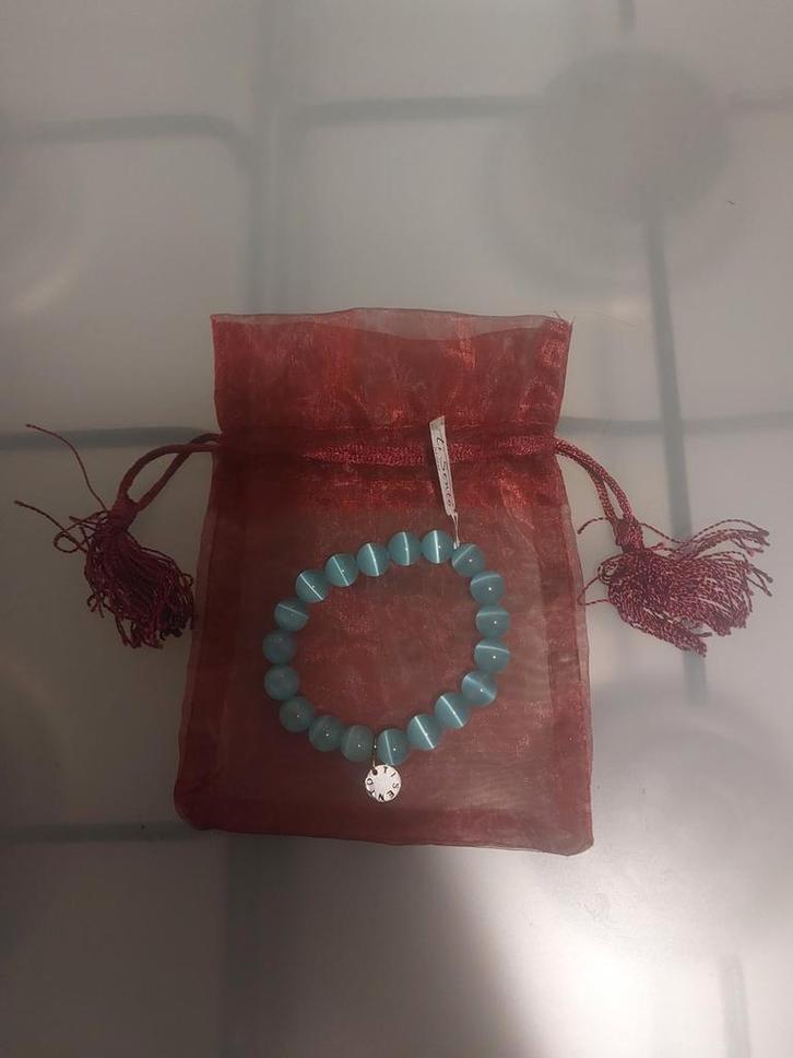 Ti Sento Armband - Stijlvol en Elegant!, Sieraden, Tassen en Uiterlijk, Armbanden, Zo goed als nieuw, Zilver, Blauw, Met bedels of kralen