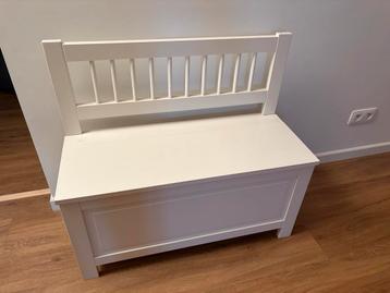 Witte opbergbank met rugleuning voor kinderen (2 stuks) beschikbaar voor biedingen