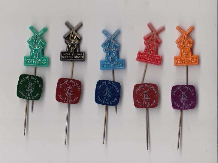 Rotterdam Jacob Kulman speldjes Molen, Verzamelen, Speldjes, Pins en Buttons, Gebruikt, Speldje of Pin, Overige onderwerpen, Ophalen of Verzenden