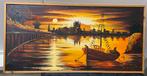 Schilderij op doek, boot zonsondergang, Ophalen