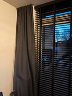 Donkerbruine gordijnen en bamboe lamellen, Ophalen, Bruin, 200 cm of meer, 150 tot 200 cm