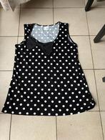 Leuk zwart met wit topje en strik - maat 50, Ophalen of Verzenden, Zwart, Blouse of Tuniek