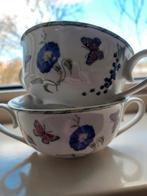 4  Janneke Brinkman soepkoppen met schotel, Huis en Inrichting, Keuken | Potten en Pannen, Ophalen, Zo goed als nieuw, Overige materialen