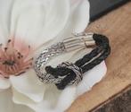 BEST TO BUDDHA armband Katja Knot zilver/leer maat  20, Sieraden, Tassen en Uiterlijk, Armbanden, Ophalen of Verzenden, Nieuw
