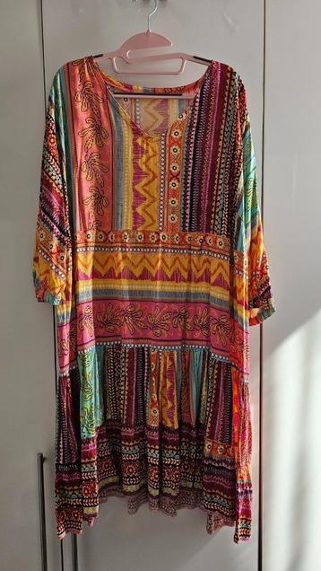 Prachtig kleurrijk Ibiza jurkje/tuniek🌺mt 46🎀Als nieuw beschikbaar voor biedingen