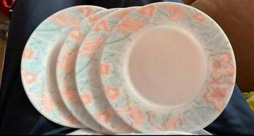 Arcopal Ontbijtbordjes Roze Bloemen & Vogels (4) beschikbaar voor biedingen