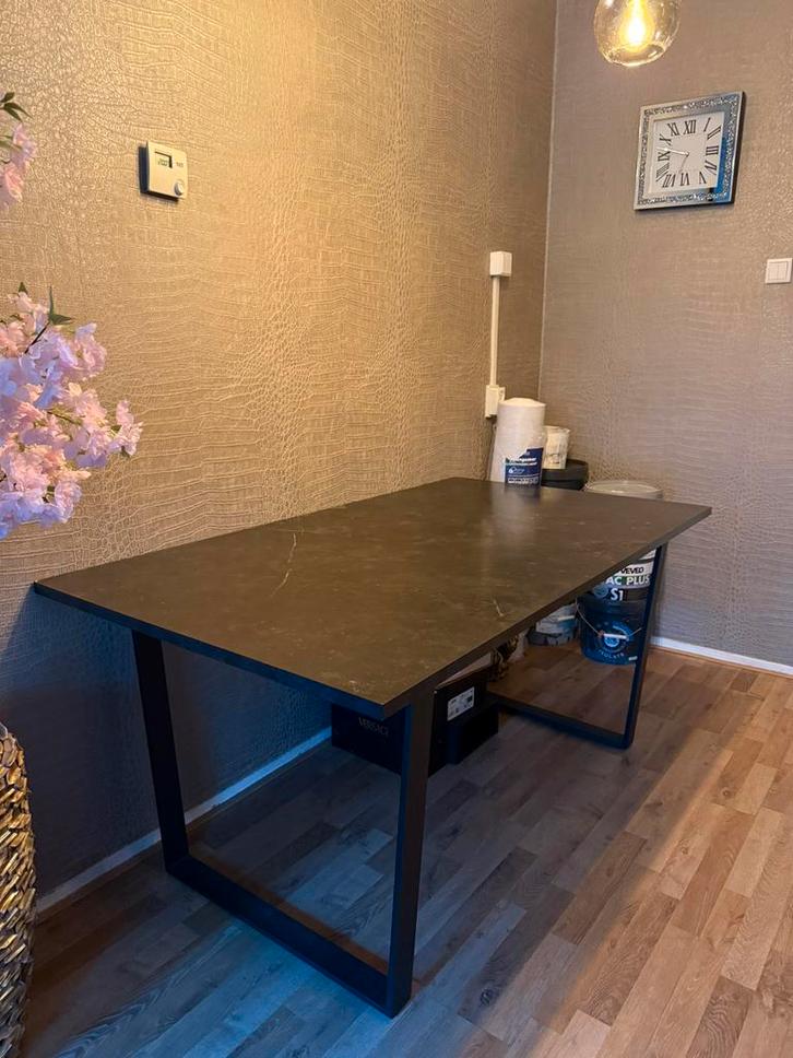 Eettafel Marmerlook 160x90x66, Huis en Inrichting, Tafels | Eettafels, Zo goed als nieuw, 50 tot 100 cm, 150 tot 200 cm, Rechthoekig