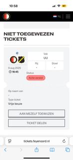Feyenoord NAC 1 ticket gele zijde, Tickets en Kaartjes, Kortingen en Cadeaubonnen, Eén persoon, Overige soorten, Overige typen